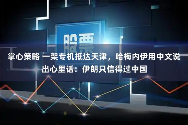 掌心策略 一架专机抵达天津，哈梅内伊用中文说出心里话：伊朗只信得过中国